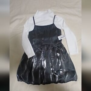 Old Navy Shimmering Black Dress with White Top